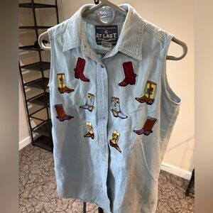 At Last Denim Vest – Size Small – Good